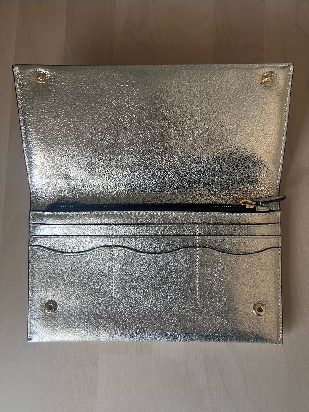 Rebecca Minkoff Metallic Gold Fold-Over Clutch - Picture 3 of 5